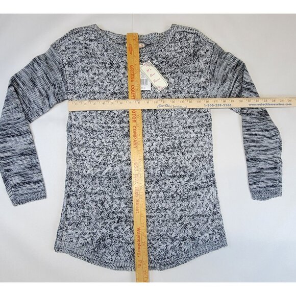 Sweater Its Our Time Black & Cream Knit Long Sleeve Womens Medium New - Picture 9 of 9